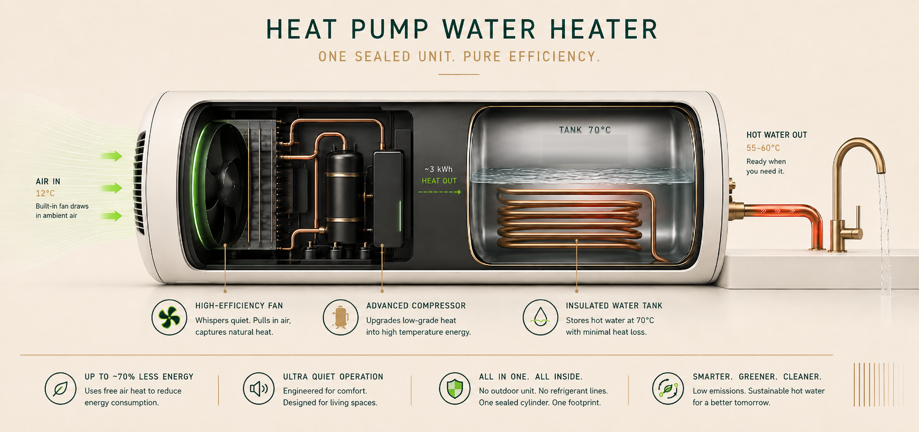 How the heat pump cylinder works